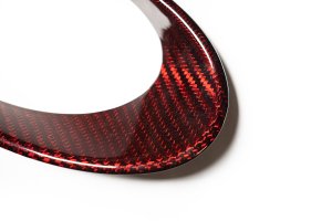  FIAT 500 Driving Lights Frames - Carbon Fiber - NA Model - Red Candy